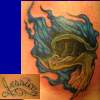 Skull Fire Coverup Tattoo