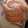 orange emerald boa tattoo